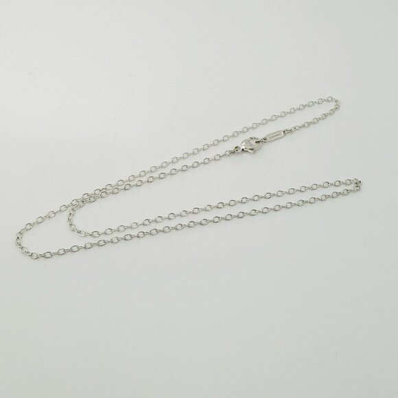 Tiffany & Co 16” 1.5mm Oval Link Chain Necklace Classic Style in Sterling Silver - Picture 5 of 7